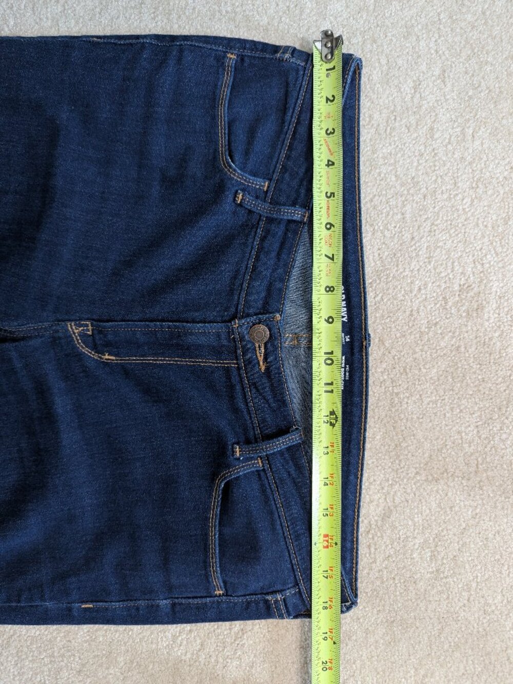 Old Navy Wow Boot-Cut Jeans Dark Wash Mid-Rise Size 14 Short 14S 28" Inseam - Picture 3 of 6